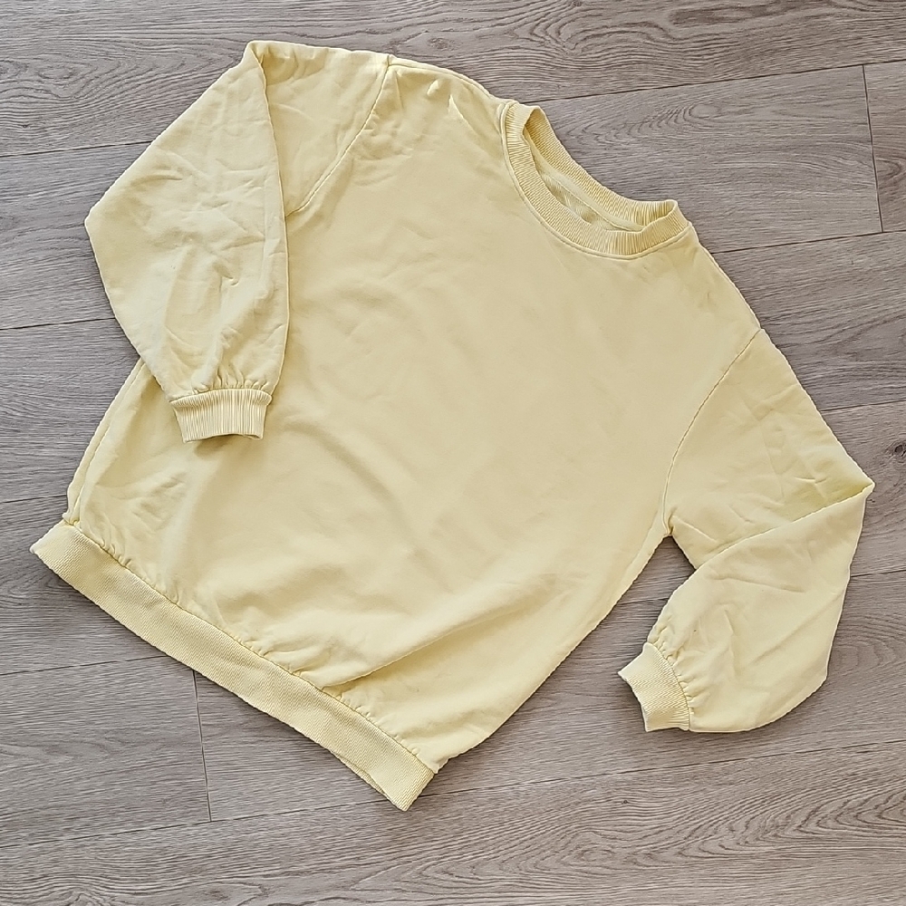 Hudson‎ North Butter Yellow Pastel Crewneck Pullover Sweater, Large